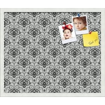 PinPix 24x20 Custom Cork Bulletin Board Grand Floral Motif Poster Board Has a Fabric Style Canvas Finish, Framed in Grand Floral Motif, by ArtToFrames (PinPix-181)