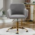 thumbnail image 5 of KCC Faux Fur Office Desk Chair, Comfy Fluffy Swivel Modern Leisure Armchair with Wheels, Upholstered Comfy Fuzzy Vanity Makeup Chair Height Adjustable for Teens Women Girls Elegant Home Office, Gray, 5 of 8