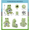 thumbnail image 2 of DolliBu Sitting Frog Stuffed Animal with Soccer Ball Plush - Soft Huggable Frog, Adorable Playtime Plush Toy, Cute Wildlife Gift, Super Soft Plush Doll Animal Toy for Kids and Adults - 9 Inch, 2 of 5