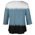 thumbnail image 5 of ADSSDQ Plus Size Tops For Women 3/4 Sleeve Summer Tie Dye Tshirts Cotton Loose Fit Crewneck Long Shirts To Wear With Leggings Half Sleeves Fall Blouses Travel Clothes With Pocket Black L, 5 of 5