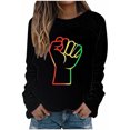 thumbnail image 2 of BVOFAR Black History Month Tops for Women Casual Long Sleeve Shirts Round Neck African American Blouses 2025, 2 of 5