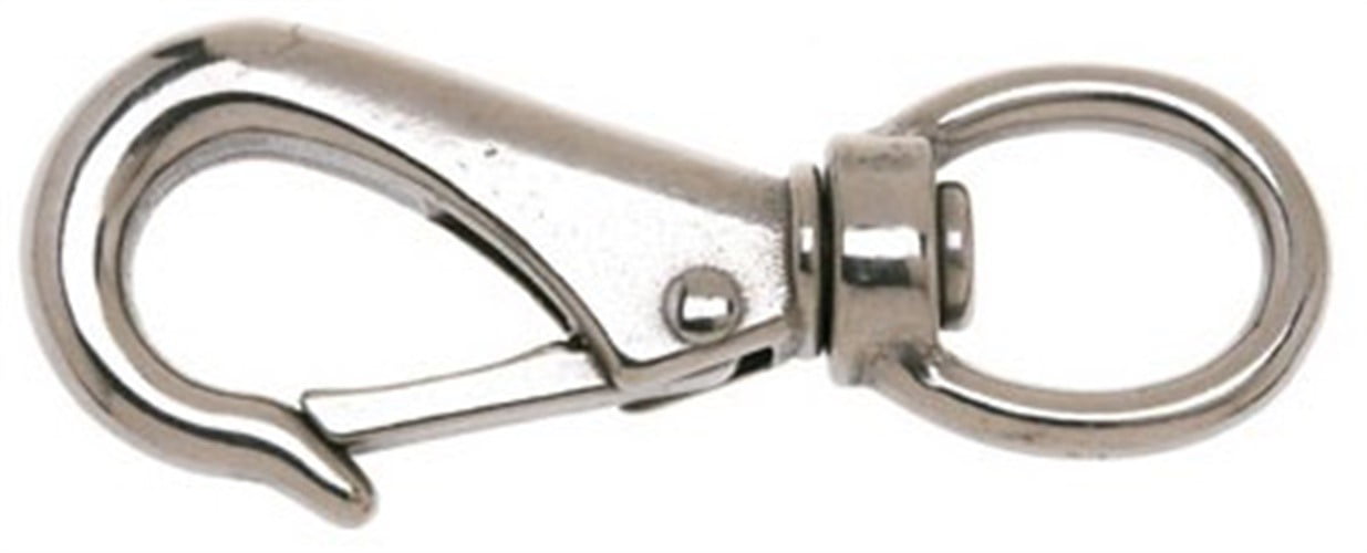Campbell Chain Boat Snap Round Eye 160 Lb Zinc Stainless Steel 2-7/8 Overall 3/8 Opening 