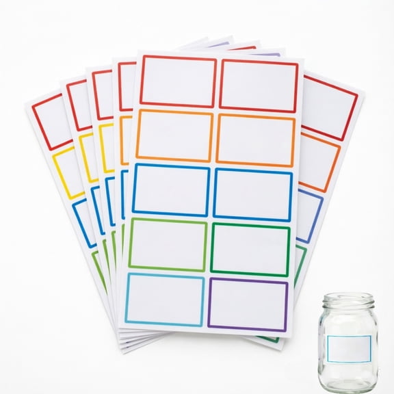 Name Tag Stickers 100 Pcs Adhesive Blank Labels 10 Colors for Office Home