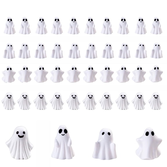 40Pcs Mini Resin Ghost Figurines,Tiny Little Ghosts for Halloween Decor, Cute Spooky Vase Filler, Home Decor