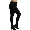 thumbnail image 2 of Sofra WP4000-BLK-MD Womens Cotton Blend Stretch Leggings, Black - Medium, 2 of 4
