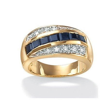 Palm Beach Jewelry Men's Sapphire and Cubic Zirconia Ring