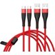 thumbnail image 3 of Cable de carga USB C 3A, carga rápida QC 3.0, alta durabilidad, transferencia de datos de 480 MB/s USB-A 2.0 a USB-C, para dispositivos USB tipo C (paquete de 2 piezas) (rojo) (200 cm), 3 of 5