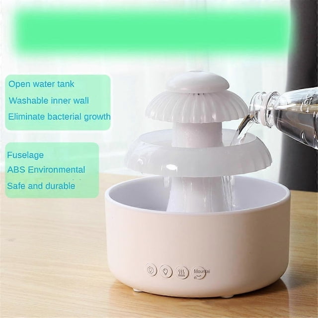 Rain Cloud Cool Mist Humidifier with Color LED Night Light for Bedroom, Office for Drying Prevention Sleep Improvement