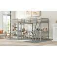 thumbnail image 4 of CoSoTower Wood Twin Size L-Shaped Loft Bed with Ladder and 2 Built-In L-Shaped Desks, Gray, 4 of 9
