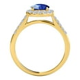 thumbnail image 3 of Aonejewelry 1.20 Ct. Halo Sapphire and Diamond Engagement Ring In 14k Yellow Gold, 3 of 4