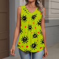 thumbnail image 3 of Halloween Tank Tops for Women V-Neck Sleeveless Tops for Women, Soft Polyester Cami for Party and Casual Green 2XL, 3 of 4