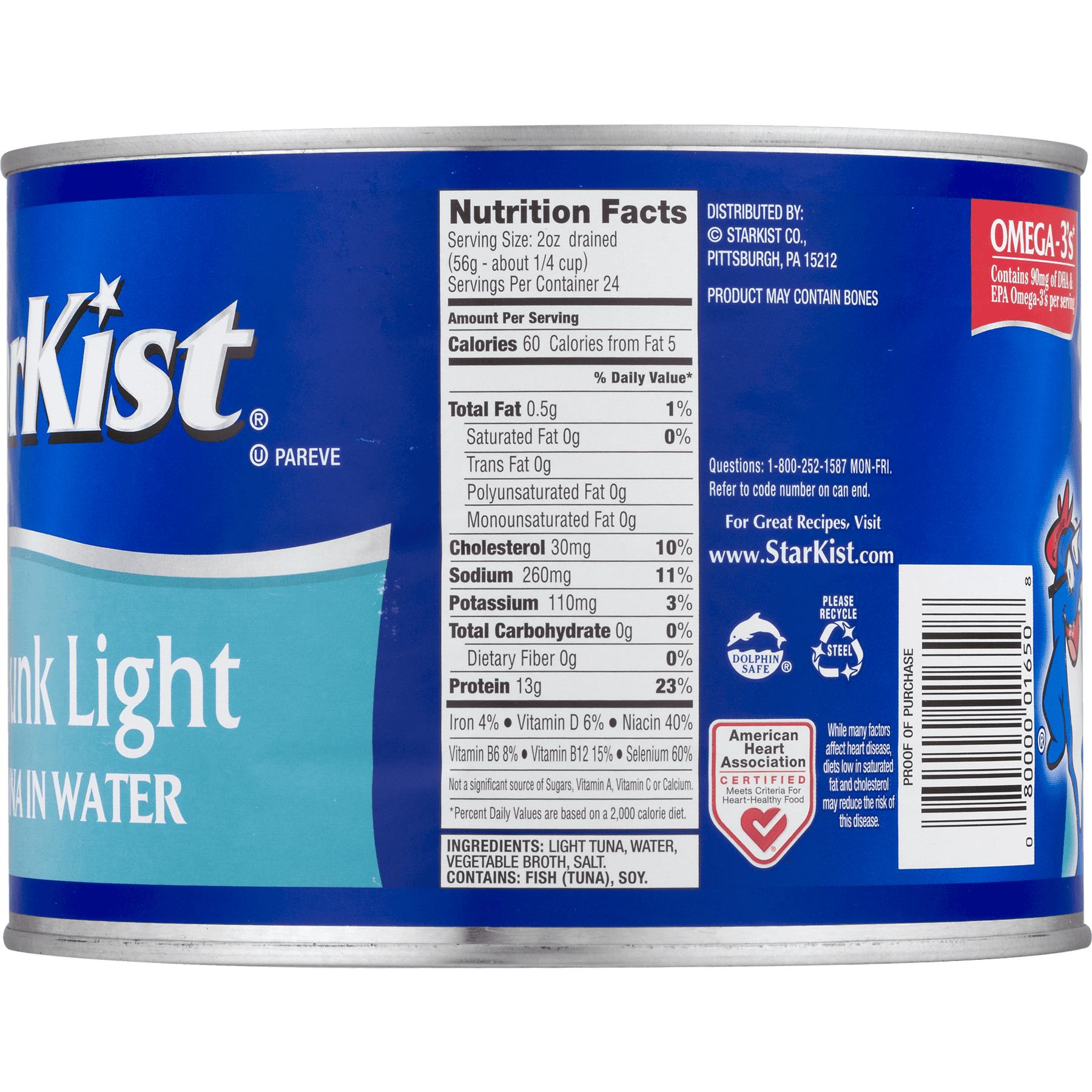 Starkist Canned Tuna Nutrition Label Besto Blog