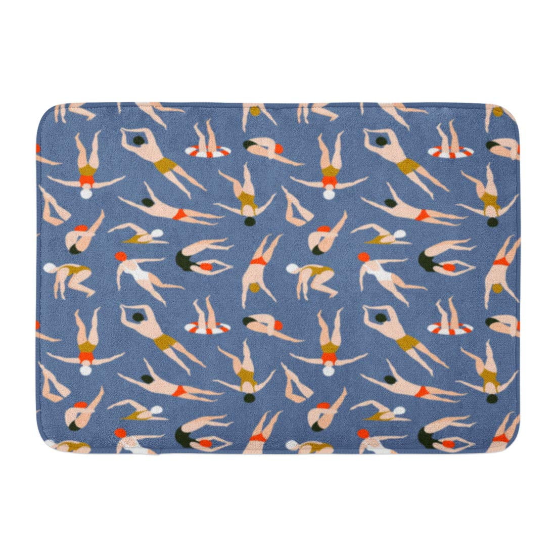 YUSDECOR Beautiful Men People Swimming Pattern Summer Summertime with