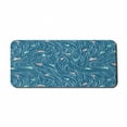 thumbnail image 1 of Nautical Computer Mouse Pad, Waves Ships Cartoon Nautical Sailboat Vacations Travel Pattern, Rectangle Non-Slip Rubber Mousepad X-Large, 35" x 15" Gaming Size, Petrol Blue Jade Green, by Ambesonne, 1 of 2