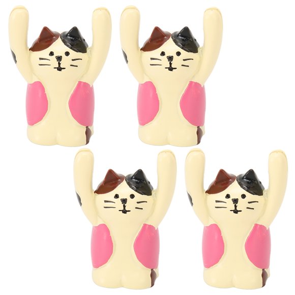 Cartoon Photo Clip For Holder Desktop Folder Info Cat Style Notes Number Stands Photofolder Animal Cute Stable Card Resin 4 For Pieces Paper Clip Holders