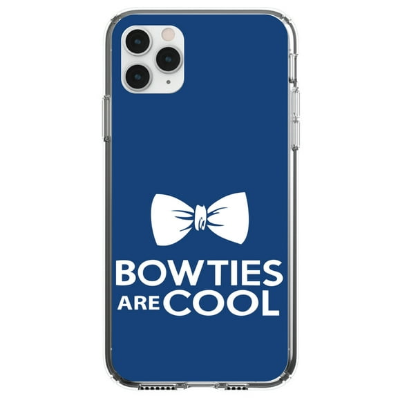 DistinctInk Clear Shockproof Hybrid Case for iPhone 12 MINI (5.4" Screen) - TPU Bumper, Acrylic Back, Tempered Glass Screen Protector - Bow Ties Are Cool