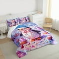 thumbnail image 3 of jejeloiu Cartoon Antarctic Penguin Full Size Comforter Sets,Wild Animal Bedding Comforter Set,Rainbow Ice Cream Bedding Sets For Girls Teens,Microfiber Bedroom Decor Reversible,3pcs, 3 of 8