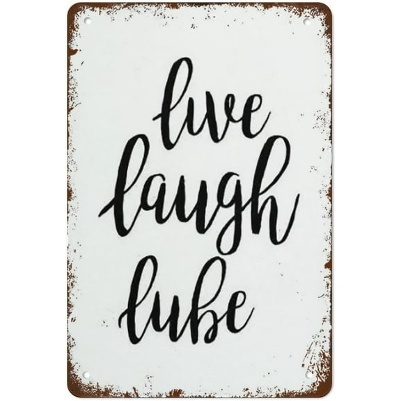 Live Laugh Lube Vintage Tin Sign – Retro Metal Wall Decor for Home, Bar, Garage, or Man Cave for Home Kitchen Bar Room Garage Vintage Retro Plaque,8×12 inch