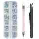 thumbnail image 1 of AB Nail Art Rhinestones Decoraciones Piedras de uñas para suministros de arte de uñas y diamantes de imitación de cristal transparente con pinza para recoger y bolígrafo punteador para recoger, 1 of 7