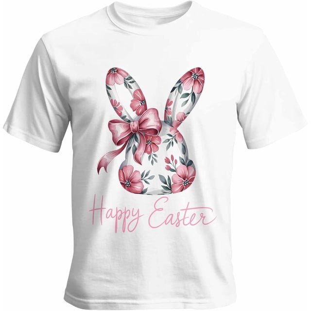 Camisetas casuales de manga corta con estampado de conejo de Pascua para hombre