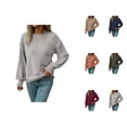 thumbnail image 1 of Chandails pour Femmes 2025 Automne Hiver Manches Longues Col Rond Décontracté Ample avec Poches Tricot, 1 of 6