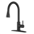 thumbnail image 1 of Grifo de Cocina de Acero Inoxidable, Color Negro Mate, Monomando de Alto, para Uso General., 1 of 5