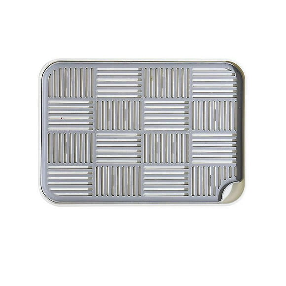 Drip Tray, Dish Drainer with Drip Tray, Dish Drainer Rack for Dishes, Drip Rack for Kitchen Sink(white and grey)