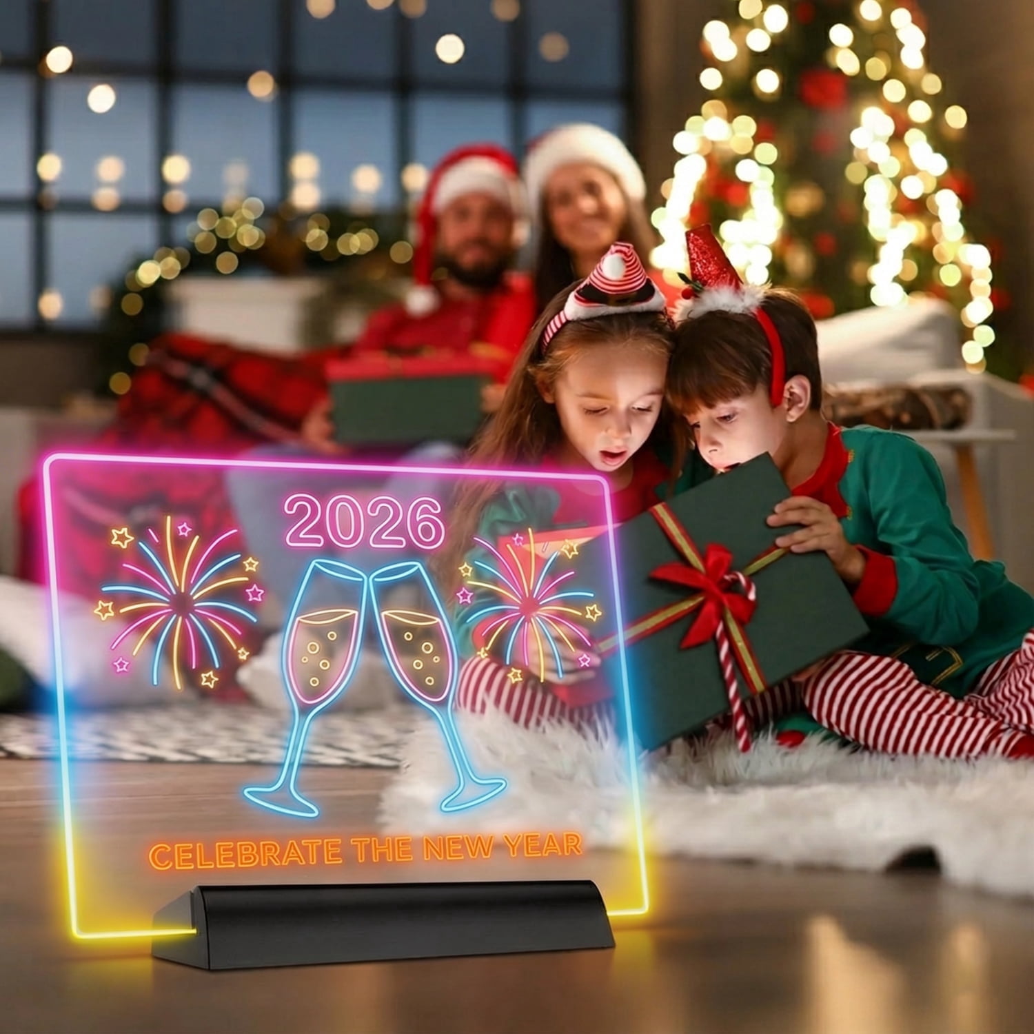 KOBAIBAN 7.9" Rechargeable LED Drawing Board with 9 Lighting Modes, 12 Markers, Light up Drawing Board for Kids Girls Boys Birthday Gifts, Black