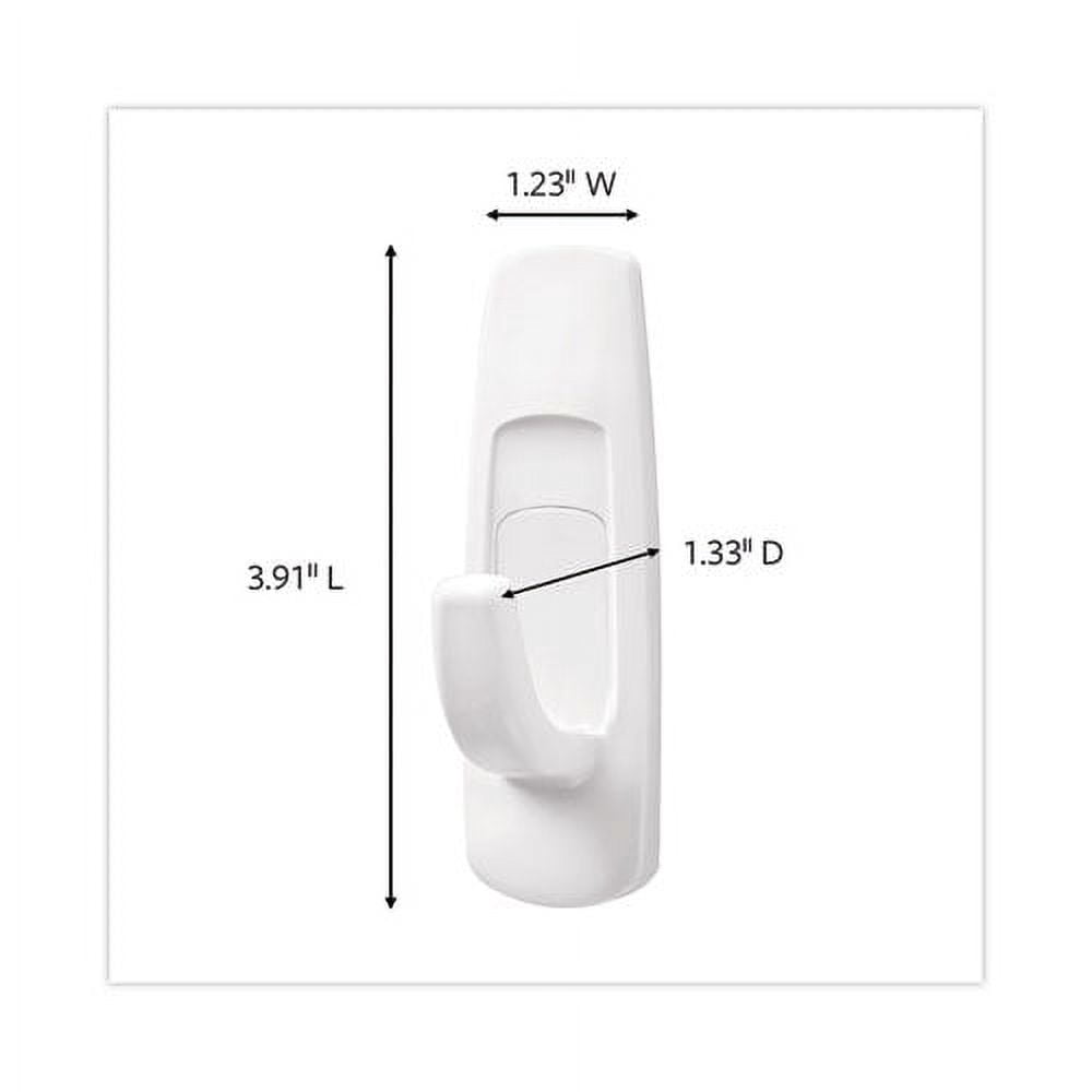 "General Purpose Hooks, Large, 5 Lb Cap, White, 14 Hooks And 16 Strips/pack | Bundle of 10 Packs"