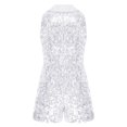 thumbnail image 4 of renvena Short Sequin Jumpsuits Pageant Romper For Girls Jazz Hip Hop Dancing Wedding Evening White 8, 4 of 5