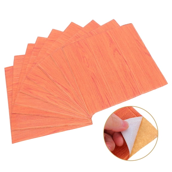 Mobutofu 10Pcs Peel and Stick Brick Wallpaper Brown 3D Textured Self Adhesive Wall Panels