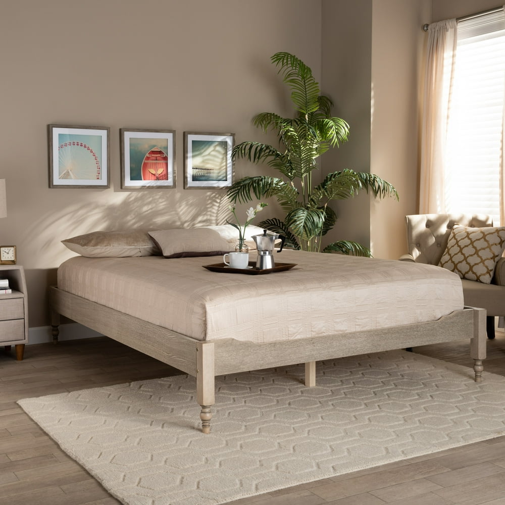 Baxton Studio Laure French Bohemian Antique White Oak Finished Wood