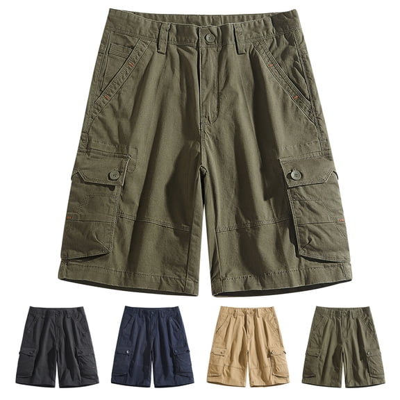Cethrio Men's and Big Men's Stretch Cargo Shorts- with Pockets Casual Plus Size 2025 Black Summer Beach Shorts Size 3XL