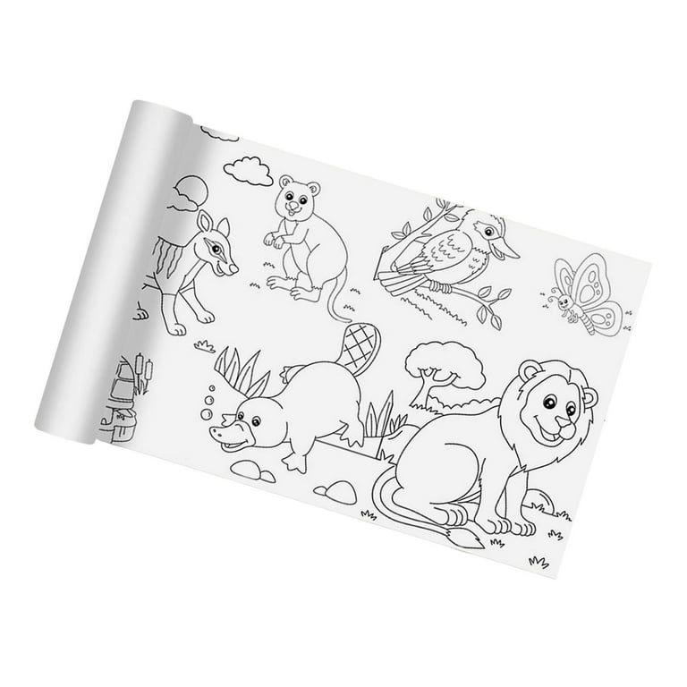 NiArt niart children's drawing roll 6pcs, kids' graffiti painting scroll  paper large coloring book with learn-to-color border, easy