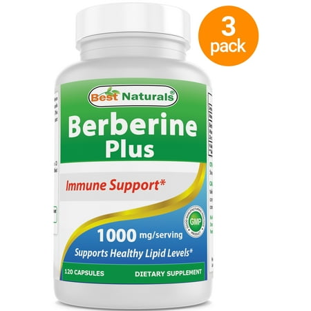 - 3 Pack - Best Naturals Berberine Plus 1000 mg/Serving 120 Capsules - Berberine for Healthy Blood Sugar
