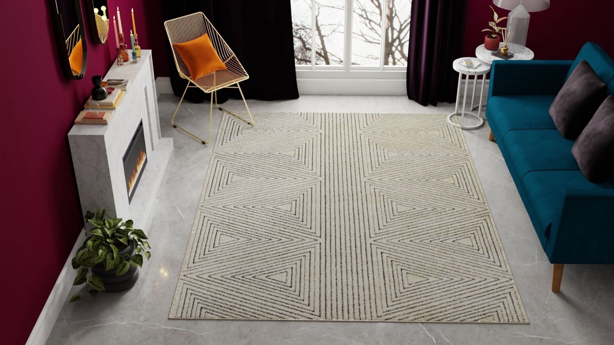 Rugs America Chanai CN60A Contemporary Geometric 9'0" x 12'0" Area Rug