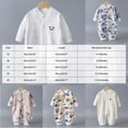 thumbnail image 4 of KPOPLK Baby Boys Pajamas One Piece Boys Button Down Long Sleeve Footless Sleepers for 0 3 6 9 12 18 Months Size 0-3 Months, 4 of 5