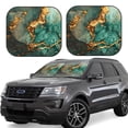 thumbnail image 1 of Vsdgher Emerald Color Gold Marble Print Car Windshield Sun Shade, Reflective Sunshade Window Sunshade Sun Visor Protector Fit for Cars,Trucks,SUVs-Small, 1 of 6