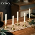 thumbnail image 6 of Gold Taper Candle Holder Set of 12, Hewory Short Skinny Brass Candlestick Holders, Vintage Small Low Metal Candles Sticks for Wedding Centerpieces Christmas Birthday Party Holiday Dinning Table Decor, 6 of 9