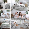 thumbnail image 5 of 3 Piece Marble Grey Duvet Cover Set Full Size, Microfiber Comforter/Quilt Cover with Corner Ties and 2 Pillowcases, Modern Abstract Ink Painting Luxury All Season Soft Bedding with Zipper Closure, 5 of 8