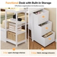 thumbnail image 5 of Twin Corner Bed Frame with 9 Storage Drawers and Desk, Metal Daybed with Charging Station, LED Lights and Bookcase Storage, Twin Size Platform Bed Frame for Teen/Adult, White, 5 of 8