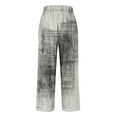 thumbnail image 5 of Women's Pants Under $10 Plus Size Staright Leg Printed Rolled Casual Pocket Straight Leg Pants, 5 of 5