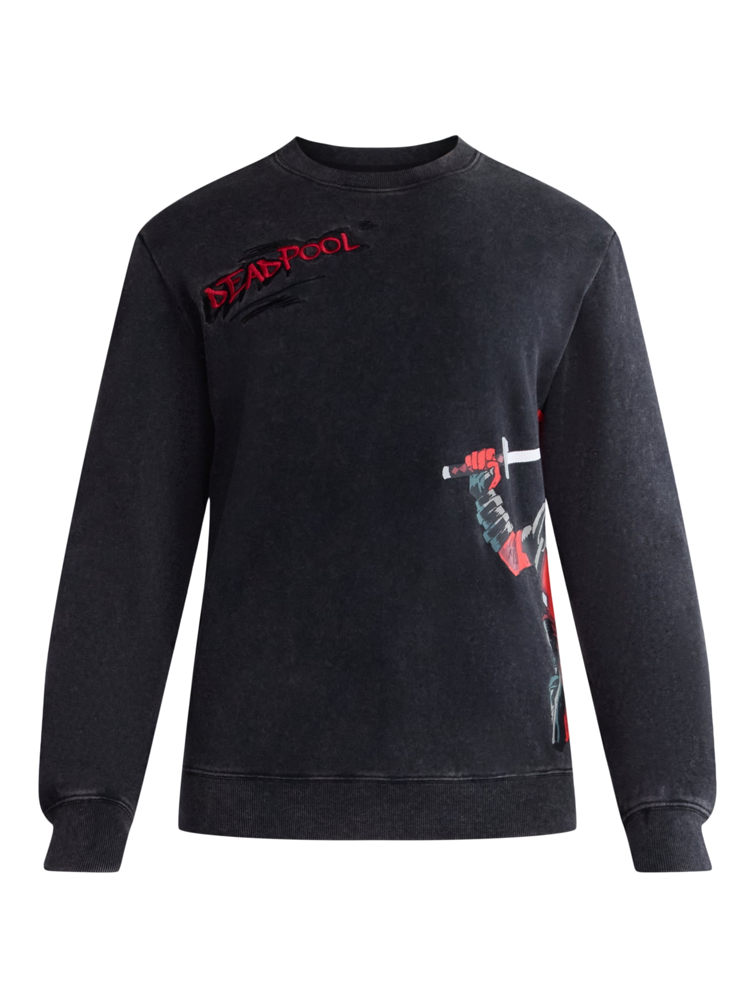 Deadpool Men's and Big Men's Front to Back Graphic Sweatshirt with Long Sleeves, Sizes XS-3XL
