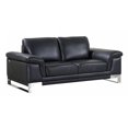 thumbnail image 1 of 32" Lovely Black Leather Loveseat, 1 of 1