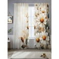 thumbnail image 2 of Spring Floral Sheer Curtains 108 Inch Length 2 Panels Set for Living Room/Bedroom, Daisy Summer Botanical Vintage Flowers Curtain Sheers Drapes Rod Pocket Curtains Window Treatment Set 52''x108''x2, 2 of 7