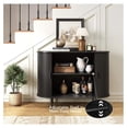 thumbnail image 4 of Sideboard Buffet Cabinet with Storage, 40" Storage Cabinet with Sliding Door & Adjustable Shelf, Modern Accent Coffee Bar Console Table for Kitchen, Entryway, Black, 4 of 7