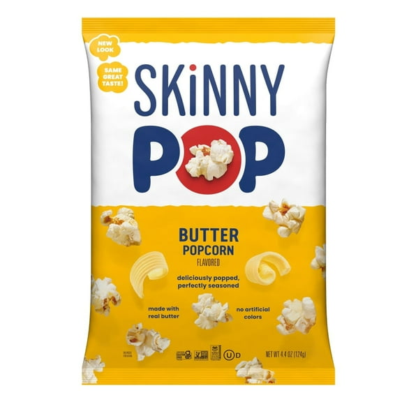 Pack of 2 SkinnyPop Butter Popcorn 4.4 oz, 4.4 oz (Package May Vary)