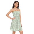 thumbnail image 2 of Dailycode Summer Dresses for Women Strapless Casual Beach Cover Ups Scattered Small Leaves Tube Top Sundress, 2 of 8