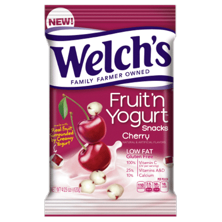 Welch's Gluten Free, Low Fat, 100% Vitamin C Cherry Fruit 'n Yogurt Snacks 4.25 oz--Pack of (Best Full Fat Yogurt)