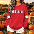 thumbnail image 5 of Jsaierl Halloween Sweatshirts for Women Spooky Ghost Graphic Pullovers Soft Holiday Crewneck Long Sleeve Sweater Tops Halloween Costumes, Sizes S-2XL, 5 of 7